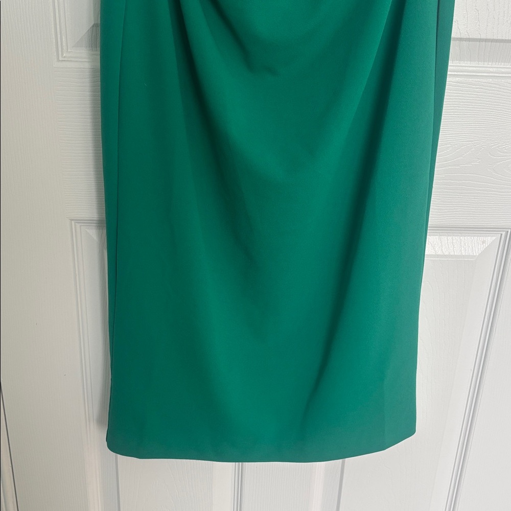 Zara ruched waist emerald green midi dress - Picture 8 of 13